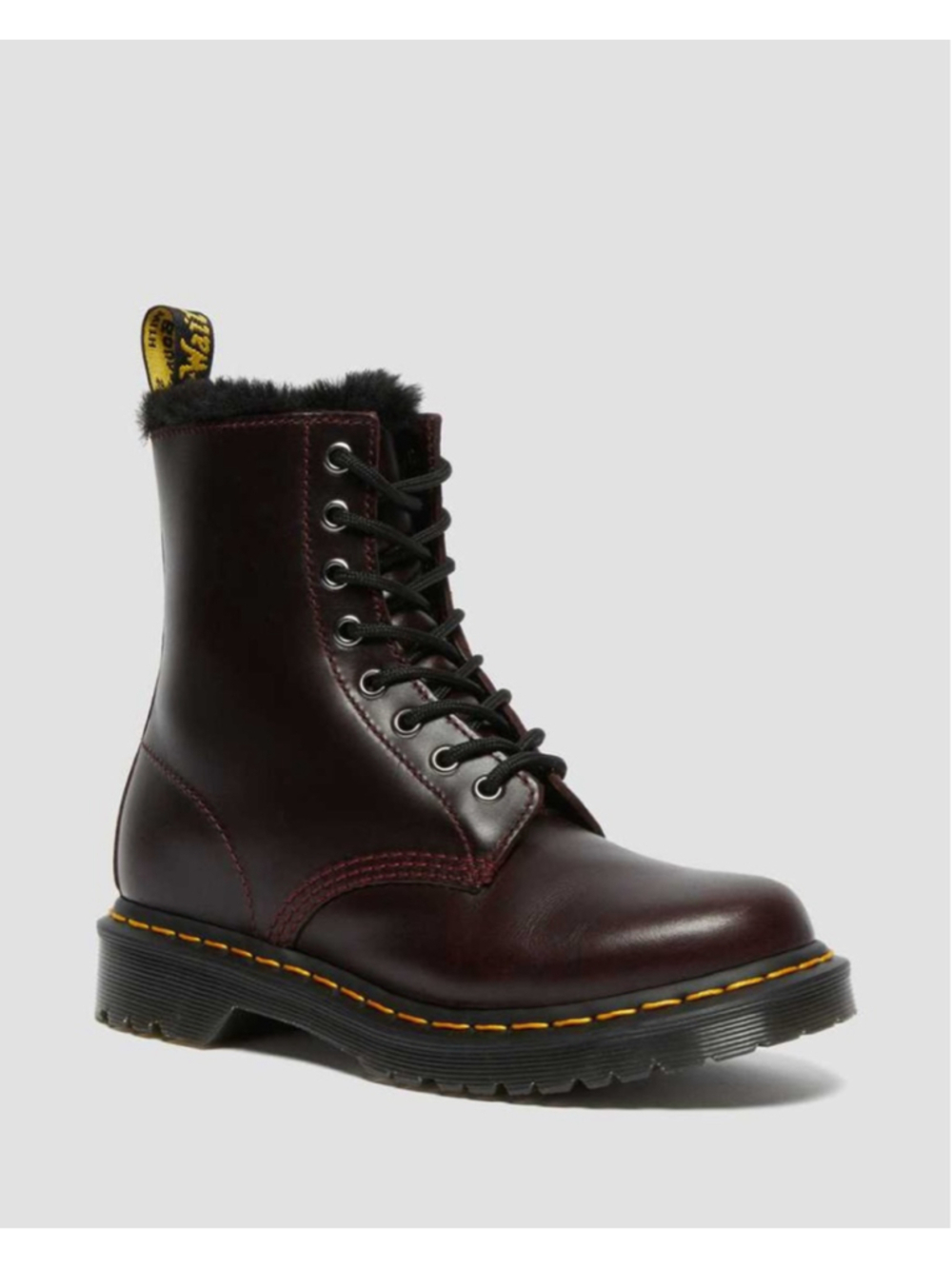 Dr Martens 1460 Serena Boots Womens Size 6 Oxblood Leather Fur Lined
